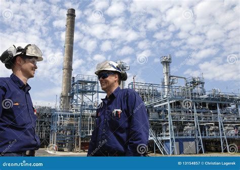 Oil workers and refinery stock image. Image of warming - 13154857