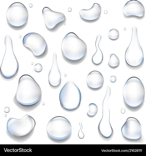 Water drop isolated big set white background Vector Image