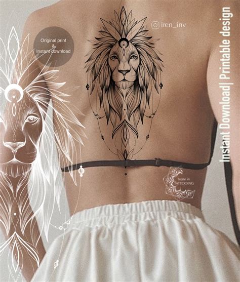 Lion Tattoo Design Instant Download Original Print - Etsy