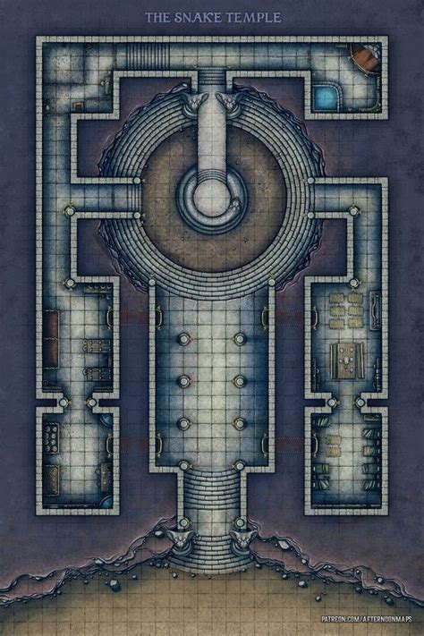 The Snake Temple Battle Map (30x30) - battlemaps | Fantasy map, Dungeon maps, Dnd world map