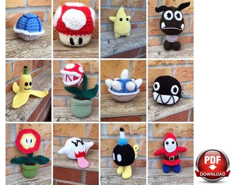 Super Mario Crochet Chain Chomp Pattern Super Mario Brothers Pattern Chompy Plush Pattern Kits ...