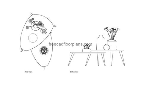 Coffee Table Set - Free CAD Drawings