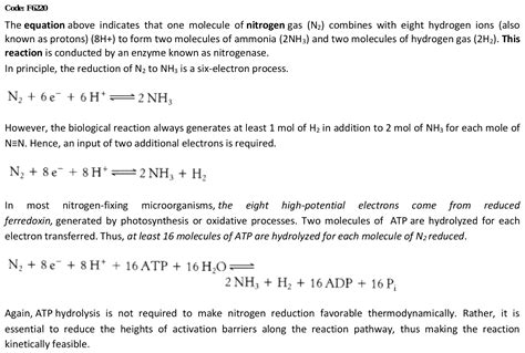 47.Why in biological N2 fixation equation we take 8H+ not 6H+ which is actually needed to form 2 ...