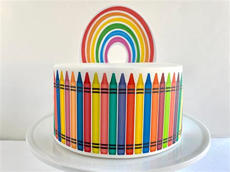 Crayons Edible Cake Wrap or Rainbow Cake Topper - Etsy