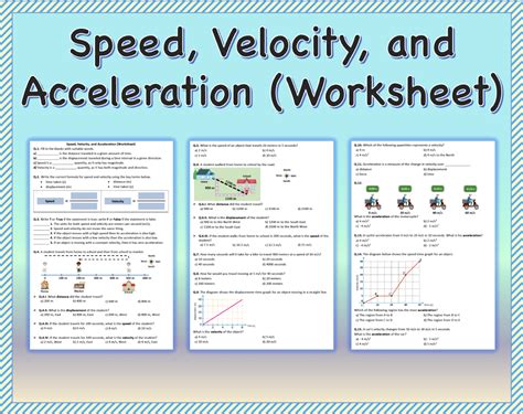 Speed, Velocity and Acceleration | Teaching Resources - Worksheets Library