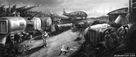 Robot Junkyard concept art by Paul Burrow