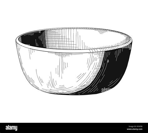 Sketch a bowl. Bowl isolated on white background. Vector Stock Vector ...