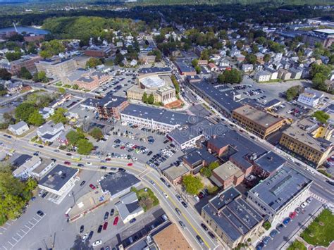 Framingham City Hall Aerial View, Massachusetts, USA Stock Photo ...