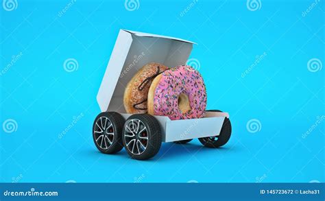 Donut Delivery. Concept Delivery Stock Illustration - Illustration of ...