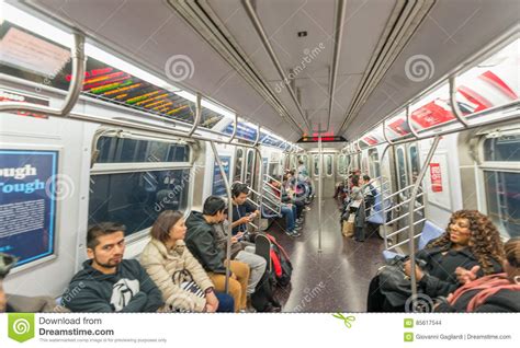 NEW YORK CITY - OCTOBER 2015: People on the Subway Train. Subway Editorial Stock Image - Image ...