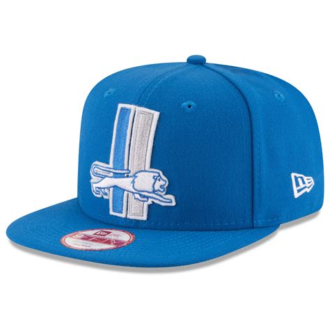 New Era Detroit Lions Blue Retro Logo Original Fit 9FIFTY Snapback Adjustable Hat