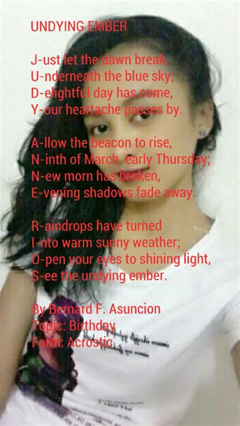 Undying Ember by Bernard F. Asuncion - Undying Ember Poem