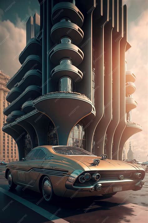 Premium Photo | Retrofuturistic city AIGenerated