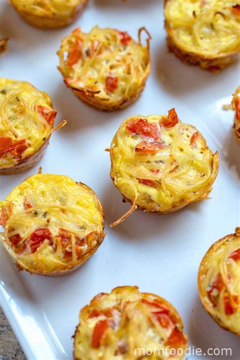 Pasta Frittata Muffins - What to do with Leftover Pasta - Mom Foodie