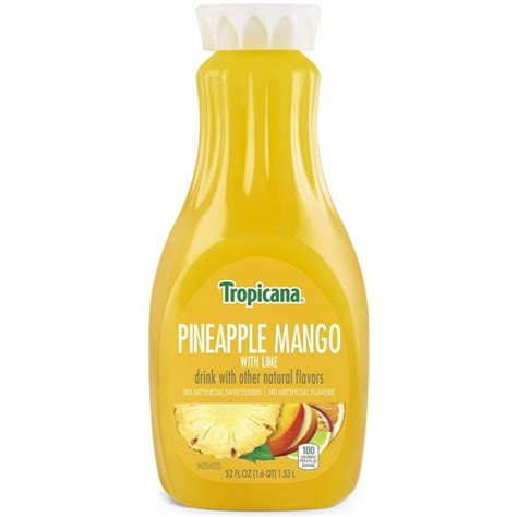 Tropicana Pineapple Mango with Lime Juice, 52 Fl. Oz. - Walmart.com ...