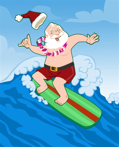 Surfing Santa Claus | Santa funny, Surfing santa, Funny christmas ...