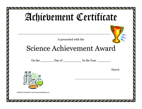 Science Achievement Award Certificate | Templates at ...