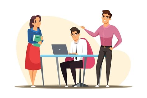 Free Vector | Business people work together at office on meeting ...