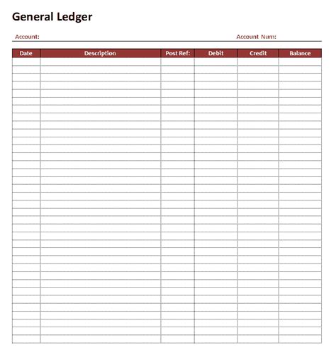 9+ General Ledger Templates - Word Excel PDF Formats