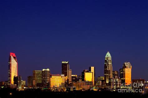 Charlotte NC skyline at sunrise Photograph by Patrick Schneider - Fine Art America