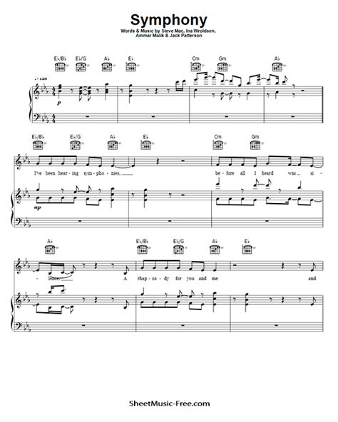 Symphony Piano Sheet Music Clean Bandit ft Zara Larsson - ♪ SHEETMUSIC-FREE.COM