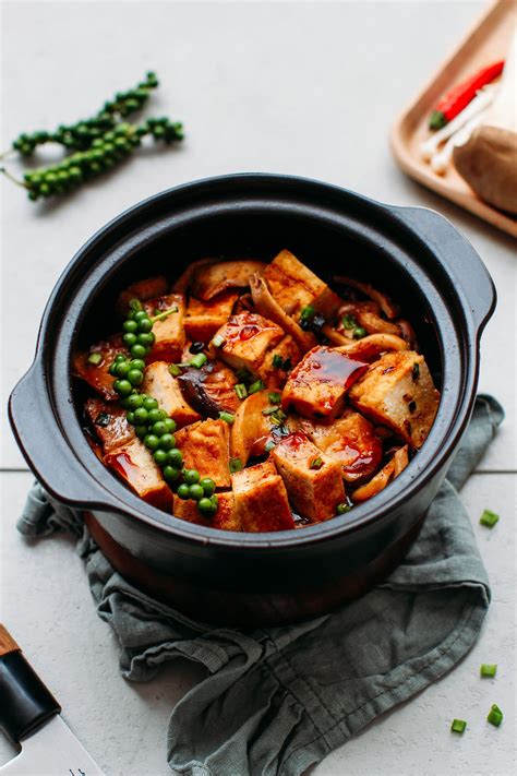 Braised Tofu & Mushrooms in Clay Pot - Full of Plants