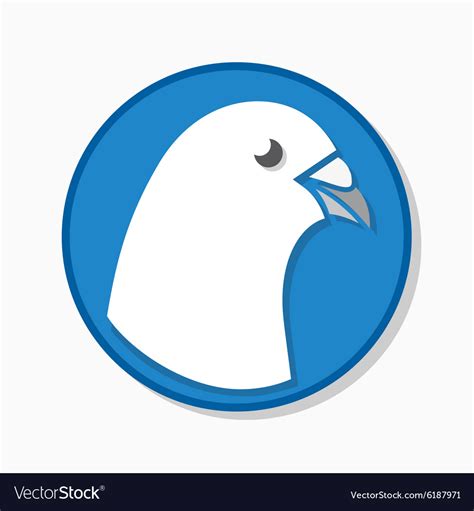 White pigeon logo or icon Royalty Free Vector Image