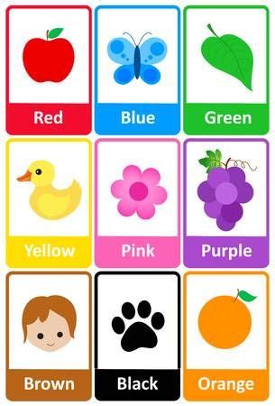 Comercial Impresión A nueve flashcards colores en ingles Privilegio Un ...