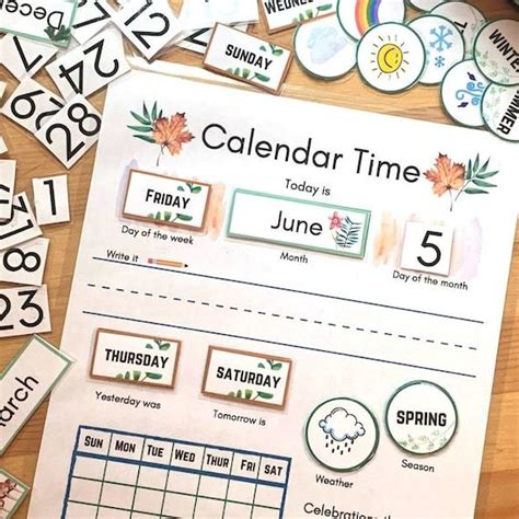 Circle Time Calendar, Preschool Calendar, Circle Time Calendar, Morning Basket Printable, Days ...