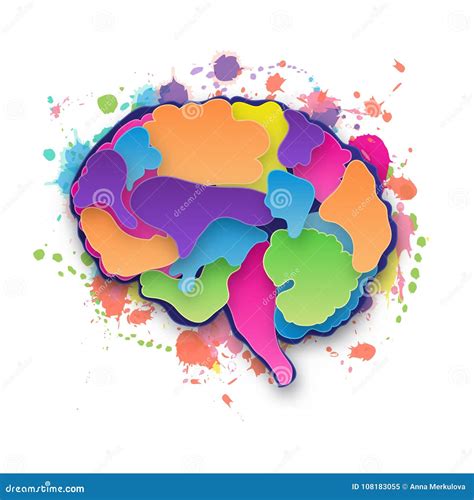 Colorful Vector Brain Illustration Stock Vector - Illustration of blob, genius: 108183055