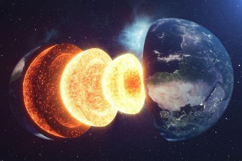 Premium Photo | Structure core earth. structure layers of the earth. the structure of the earth ...