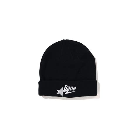 BAPE Sta Knit Cap Beanie BlackBAPE Sta Knit Cap Beanie Black - OFour