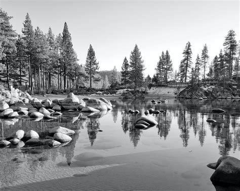 Lake Tahoe Black and White Photo Print, California Beach Photography, Sand Harbor, Landscape ...