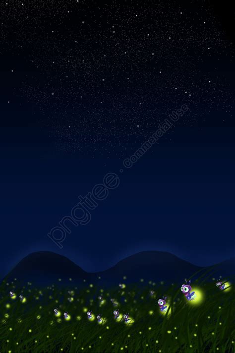 Summer Night Firefly Grass Night, Night View, Star, Summer Night ...