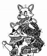 FNAF Foxy Coloring Pages sketch template