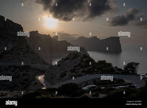 Enjoying the sunset from Formentor lighthouse in Mallorca Stock Photo ...