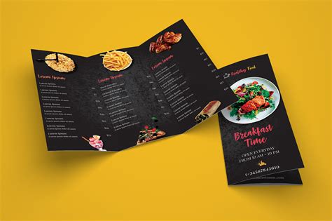 Download Free Restaurant Tri-Fold Brochure Template | Behance