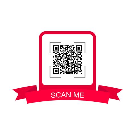 Red frame with ribbon for qr code. Creative concept qr code. Scan me. Vector 5724860 Vector Art ...