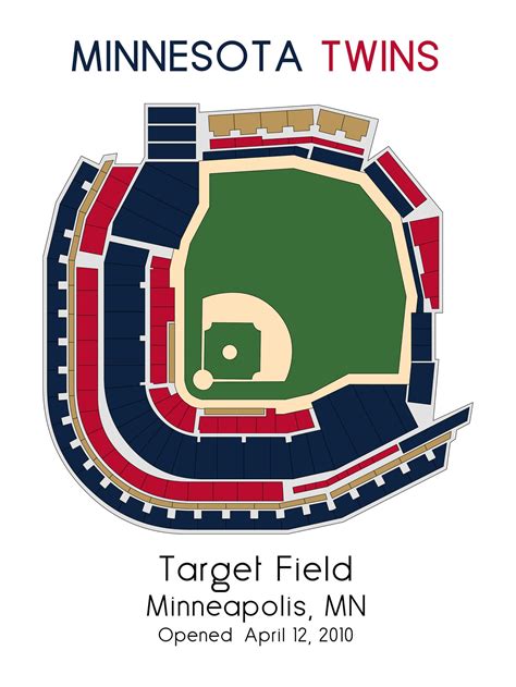 Minnesota Twins Baseball Map MLB Stadium Map Ballpark Map | Etsy