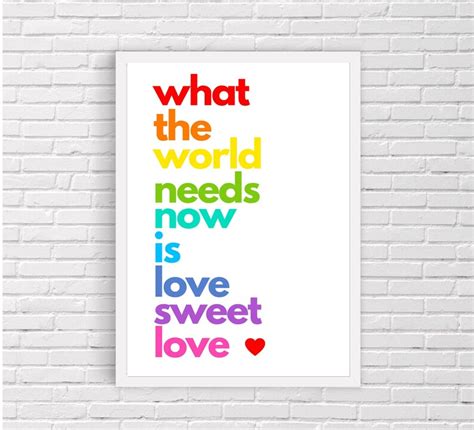 What the World Needs Now Dionne Warwick Song Lyrics Poster - Etsy