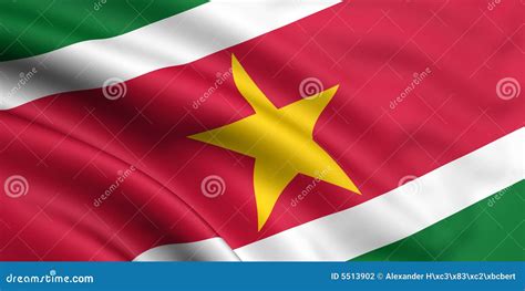 Vlag van Suriname stock illustratie. Illustration of wind - 5513902