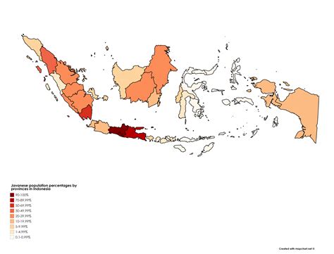 Javanese population percentages by provinces in Indonesia : r/MapPorn