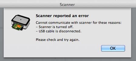 usb - How to fix spurious "Cannot communicate with scanner" error, without rebooting - Ask Different