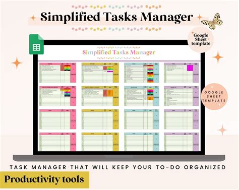 Digital To-do List Google Sheets Tasks Manager Spreadsheet Get Things ...