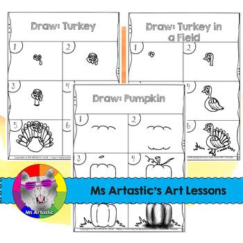 Thanksgiving Directed Drawing by Ms Artastic | Teachers Pay Teachers