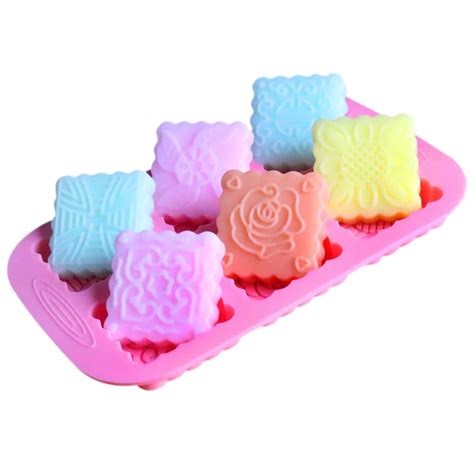 DIY baking square mold silicone soap mould wholesale soap making silica gel molds-in Soap Molds ...