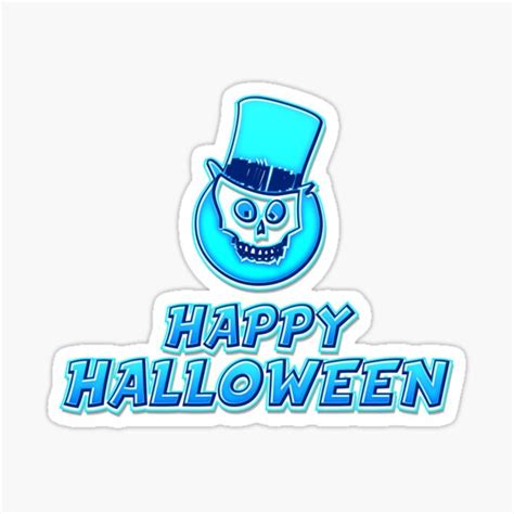 "Blue Comics Style Happy Halloween Skeleton Sticker Coolest Gift Idea for Kids" Sticker by ...