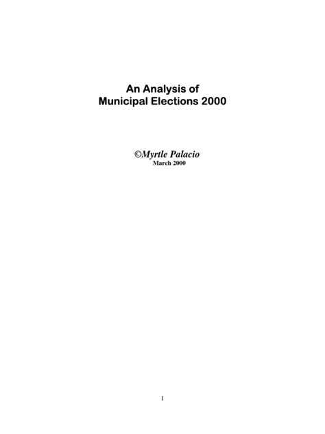 Report on Municipal Elections 2000 in Belize | Elections | Voting