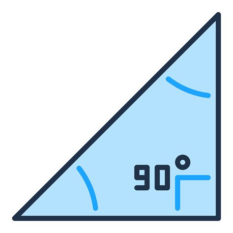 Maths 90 degree angle vector Right Triangle concept blue icon 25361622 Vector Art at Vecteezy