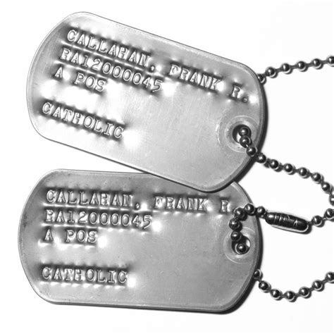 Replacement Vietnam War Army Dog Tags 1967-1968